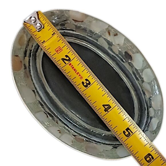 Capiz Shell Mosaic Soap Dispenser Set Of 2 Dish Mother Of Pearl Glass Bathroom.  - Picture 4 of 16